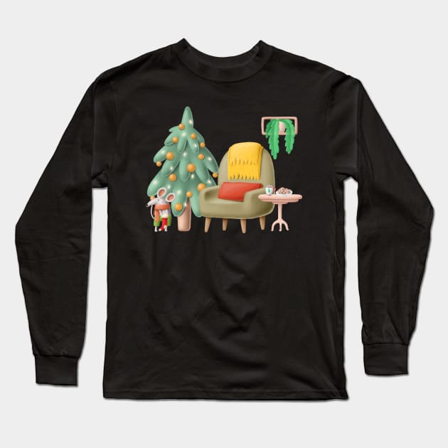 Christmas Holiday Gifts Mouse Long Sleeve T-Shirt by 2CreativeNomads